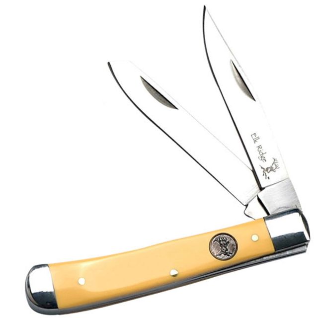 Elk Ridge Folding Blade 2.75in Stainless Steel Blade Derlin Yellow Handle - Elk Ridge