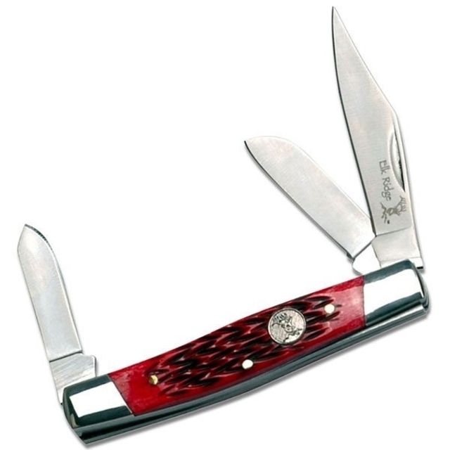 Elk Ridge Folding Blade 2.75in Stainless Steel Blade Red Bone Handle - Elk Ridge