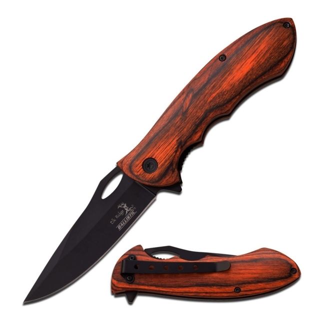 Elk Ridge Folding Blade 3.5in Stainless Steel Blade Pakkawood Handle
