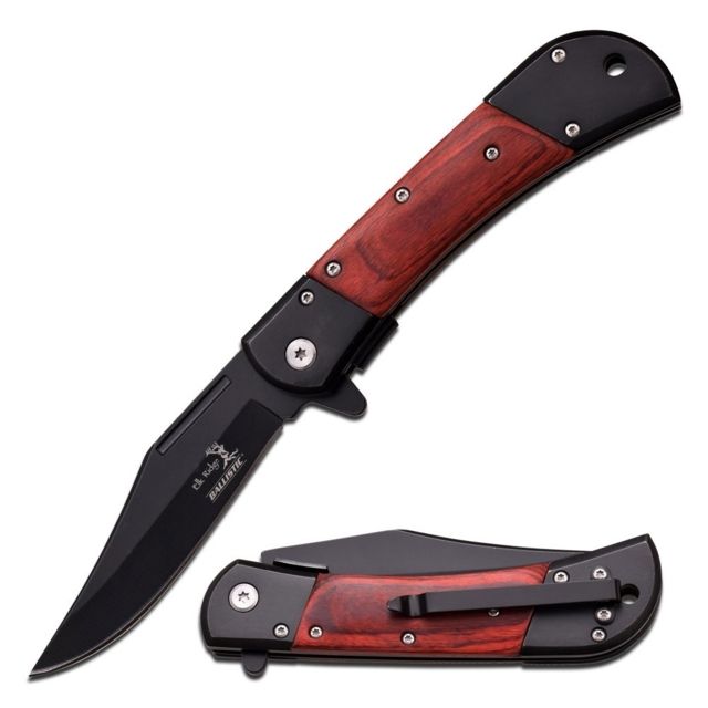 Elk Ridge Folding Blade 3.75in Stainless Steel Blade Brown Pakkawood Handle - Elk Ridge