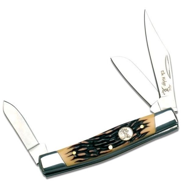 Elk Ridge Folding Blade 3in Stainless Steel Blade Simulated Bone Handle - Elk Ridge