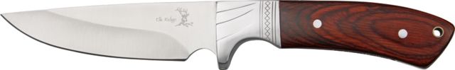 Elk Ridge Hunter Fixed Blade Knife 4.375in Stainless Blade Brown Pakkawood Handle - Elk Ridge