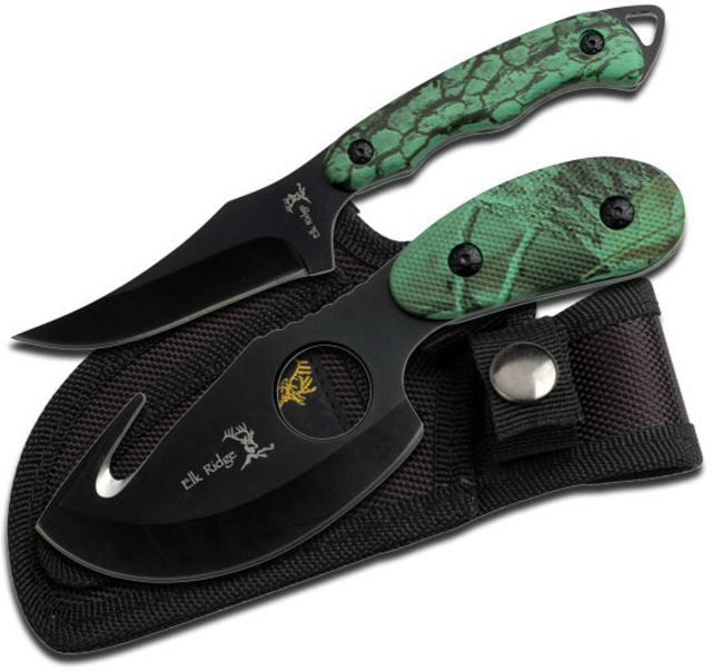 Elk Ridge Hunting 7in Stainless Steel Blade Nylon Fiber Camo Coated Handle - Elk Ridge