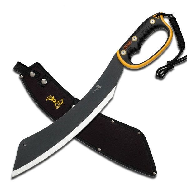 Elk Ridge Machete15.25inTwo Tone BladeYellow Composition D-Ring Hand Guard - Elk Ridge