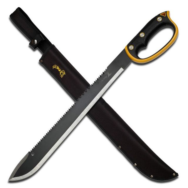 Elk Ridge Machete 24.5in Stainless Steel Blade Orange And Black Injection Handle - Elk Ridge