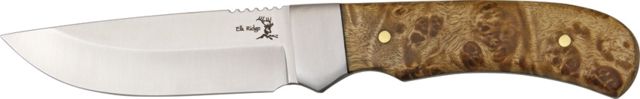 Elk Ridge Small Hunter Fixed Blade Knife 3.75in Stainless Blade Burl Wood Handle - Elk Ridge