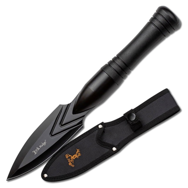 Elk Ridge Spire Fine Edge Fixed Blade Knife 4.25in Stainless Steel 3CR14MoV Spear Point Black Handle - Elk Ridge
