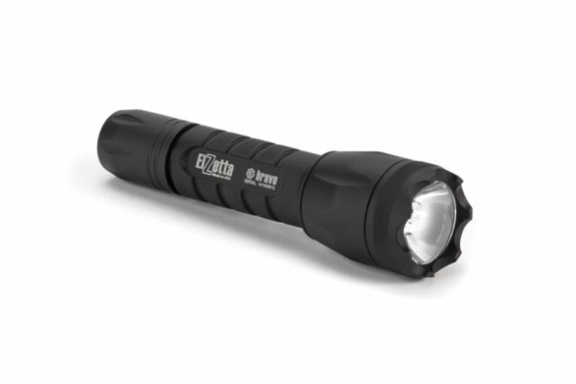 Elzetta Bravo 2-Cell LED Flashlight 850 Lumens w/Crenellated Bezel Ring High Output AVS Head High/Strobe Tailcap Black - Elzetta