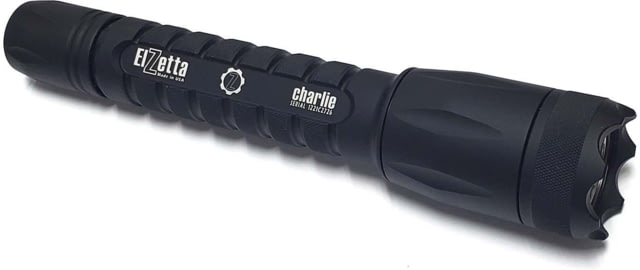 Elzetta Charlie 3-Cell Flashlight w/Crenellated Bezel Ring CR123 White 900 Lumens HC Head Click Tailcap Black - Elzetta
