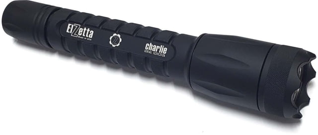 Elzetta Charlie 3-Cell Flashlight w/Crenellated Bezel Ring CR123 White 900 Lumens HC Head High/Low Tailcap Black - Elzetta
