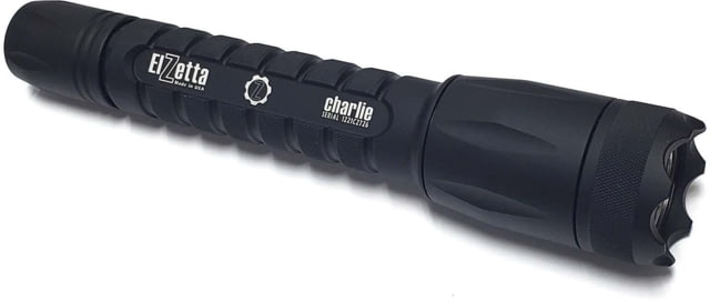 Elzetta Charlie 3-Cell Flashlight w/Crenellated Bezel Ring CR123 White 900 Lumens HC Head High/Strobe Tailcap Black - Elzetta
