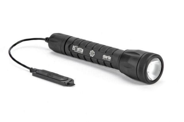 Elzetta Charlie 3-Cell LED Flashlight 1350 Lumens w/Standard Bezel Ring High Output AVS Head Remote Tape Switch 5in Black - Elzetta