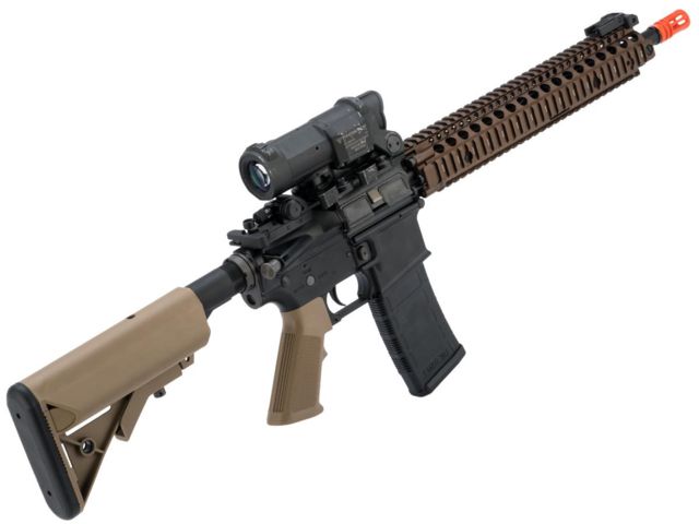 EMG Colt Licensed Daniel Defense M4A1 SOPMOD Block 2 Airsoft AEG M4A1 Tan Large - EMG