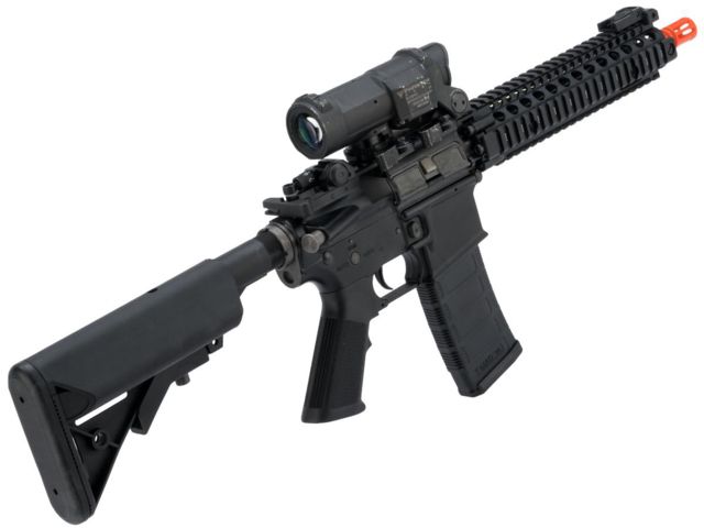 EMG Colt Licensed Daniel Defense M4A1 SOPMOD Block 2 Airsoft AEG MK18 MOD1 Black Large - EMG