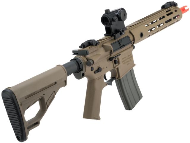 EMG Helios Knight's Armament Licensed SR-16E Mod2 MLOK Airsoft AEG Rifle CQB Tan Large - Emg Helios