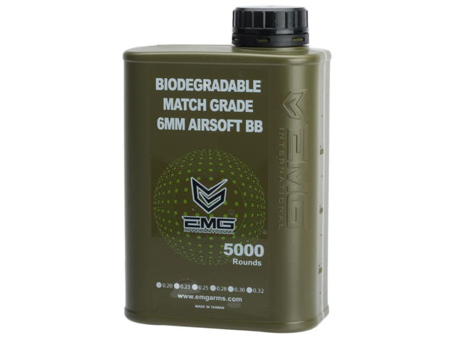 EMG International Match Grade Biodegradable 6mm Airsoft BBs 5000rd .25g White Small - Emg