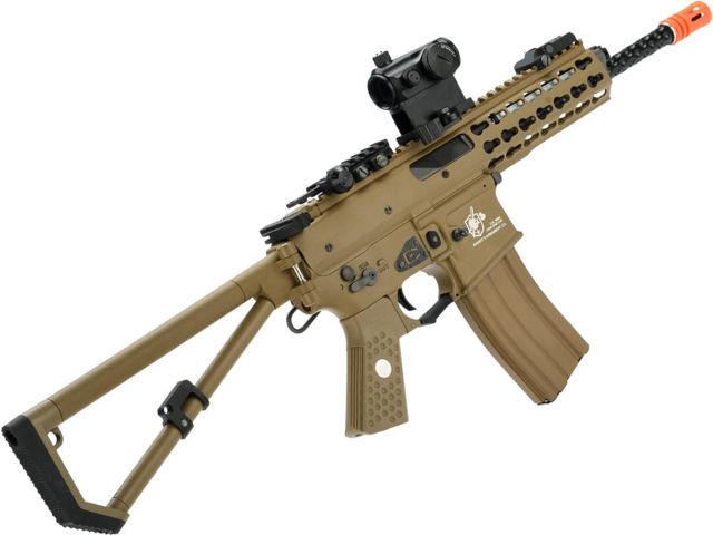 EMG Knights Armament Airsoft PDW M2 Gas Blowback Airsoft Rifle CO2 Magazine Tan Large - EMG