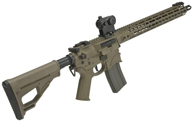 EMG Sharps Bros Hellbreaker Licensed Full Metal Advanced M4 Airsoft AEG Rifle 15in Carbine Tan Large - EMG