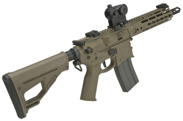EMG Sharps Bros Hellbreaker Licensed Full Metal Advanced M4 Airsoft AEG Rifle 7in SBR Tan Large - EMG
