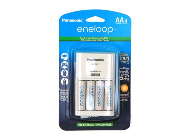 Eneloop Sanyo Universal 4-Position Charger Set with 4 AA Ni-MH Batteries 2nd Generation White ENELOOP-CHR-4AA - Eneloop
