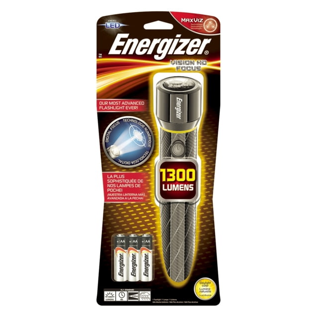 Energizer 6AA Vision Metal Handheld 1300 Lumen Flashlight w/Digital Focus - Energizer
