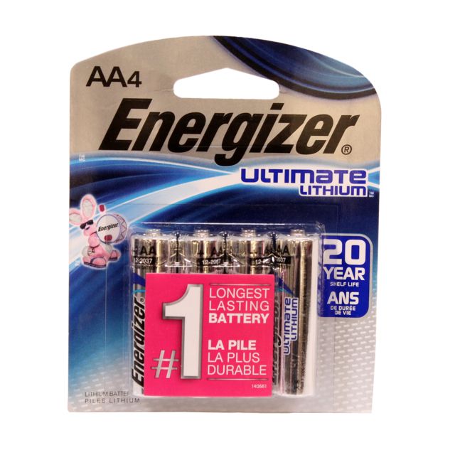 Energizer Lithium AA Batteries, 4 Pack