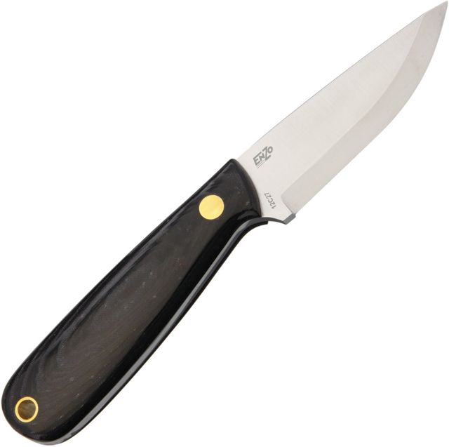 Enzo Necker 70 Black Micarta Fixed Blade Knife 2.75in Black Micarta Handle Black Molded Kydex Sheath - Enzo