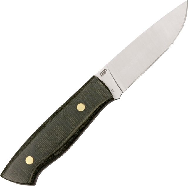 Enzo Trapper 95 Fixed Blade Knife 3.75in Satin D2 Tool Steel Blade Green Canvas Micarta Handle BRI - Enzo