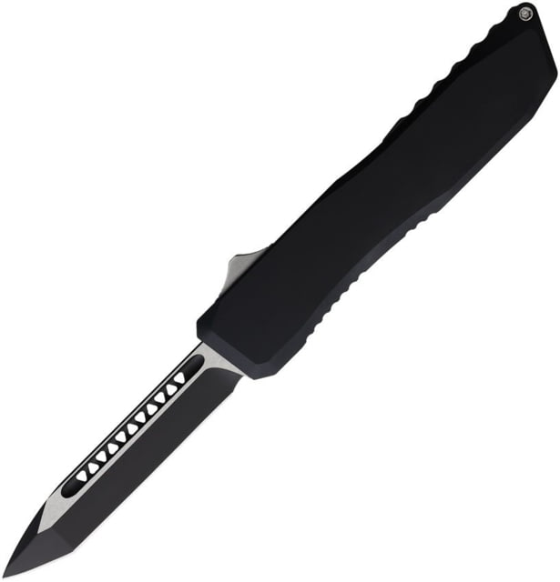 EOS Auto Harpoon OTF Automatic Folding Knives 3.75in CPM-20CV Stainless Tanto Blade Black Anodized Aluminum Handle EOS113 - Eos