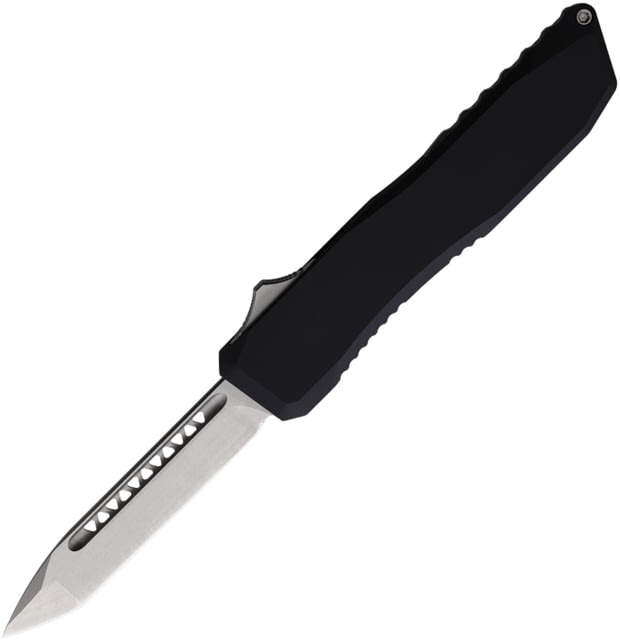 EOS Auto Harpoon OTF Automatic Folding Knife 3.75in CPM-20CV Stainless Tanto Blade Black Anodized Aluminum Handle EOS110 - Eos
