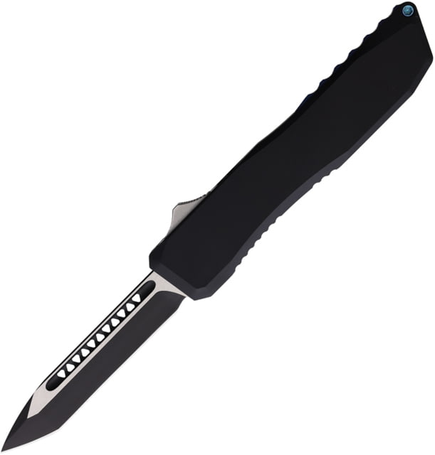 EOS Auto Harpoon OTF Automatic Folding Knife 3.75in CPM-20CV Stainless Tanto Blade Black/Blue Anodized Aluminum Handle EOS121 - Eos