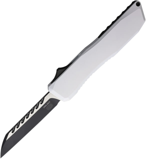 EOS Harpoon OTF Automatic Folding Knife 3.75in CPM 20CV Sheepsfoot Aluminum Handle White AUTO STORMTROPPER BLACK RAZOR - Eos