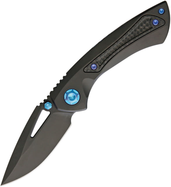 EOS Dorado S Framelock Black Folding Knife 3" black oxide coated CPM S90V stainless blade Black titanium handle with carbon fiber inlay DORADO S 804 - Eos
