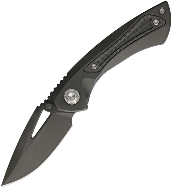 EOS Dorado S Framelock DLC Folding Knife 3" black oxide coated CPM S90V stainless blade Black DLC coated titanium handle with carbon fiber DORADO - Eos