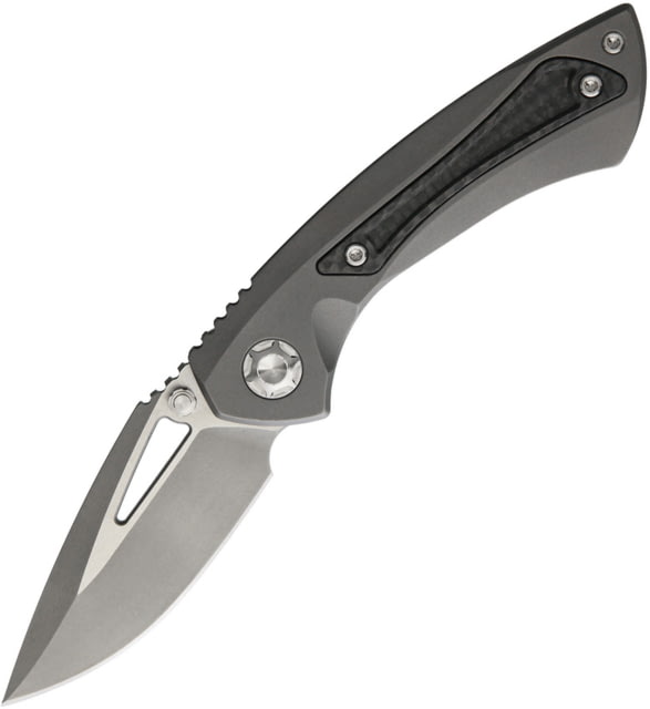 EOS Dorado S Framelock Gray Folding Knife 3" CPM S90V stainless blade Gray titanium handle with carbon fiber inlay DORADO S 806 SASHA - Eos