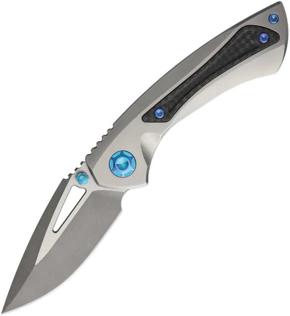 EOS Dorado S Framelock Satin Folding Knife 3" CPM S90V stainless blade Satin finish titanium handle with carbon fiber inl DORADO S 813 SATIN SASHA - Eos