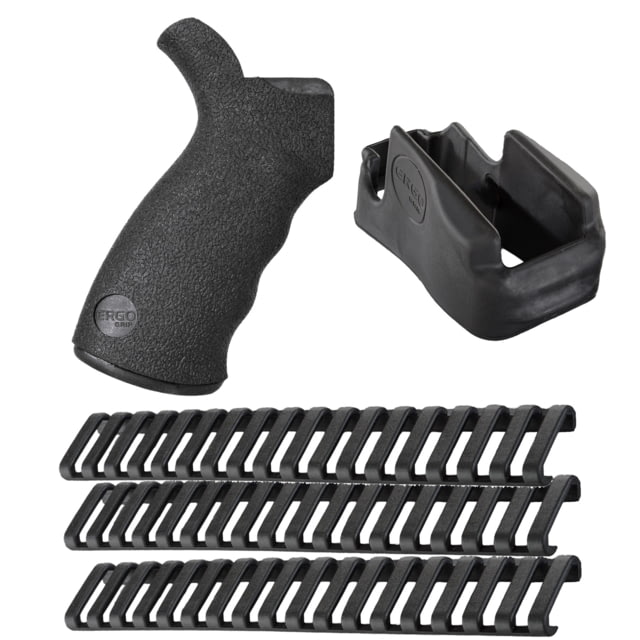 ERGO AR-15 Furniture Kit - Grip MagWell Grip and Rail Covers Black