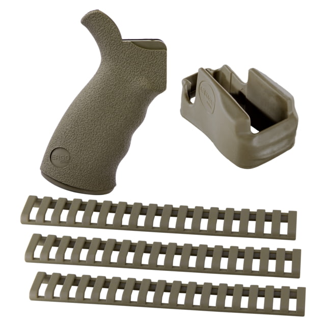 ERGO AR-15 Furniture Kit - Grip MagWell Grip and Rail Covers OD Green - ERGO