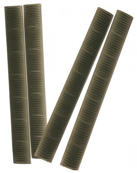 ERGO 7-Slot KeyMod Wedgelok Rail Cover 4 Pack OD Green - Ergo