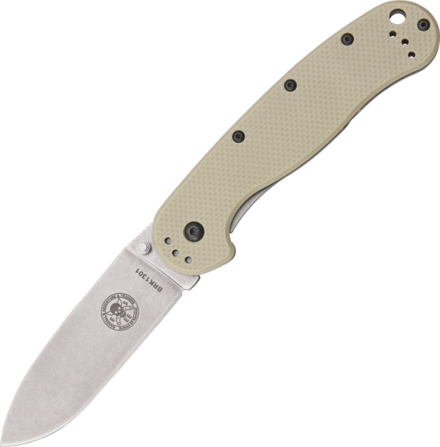 Esee Avispa Framelock Tan D2 Folding Knife3.5inD2 Tool SteelStandard EdgeStonewashDesert TanGRN Handle  D2 - Esee