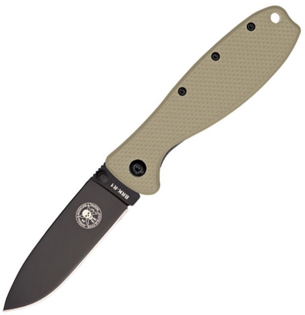 ESEE BRK Zancudo Framelock Folding Knife3inAUS-8A stainless bladeDesert Tan/Black Glass Filled Nylon Front Handle BRKR1DTB - Esee