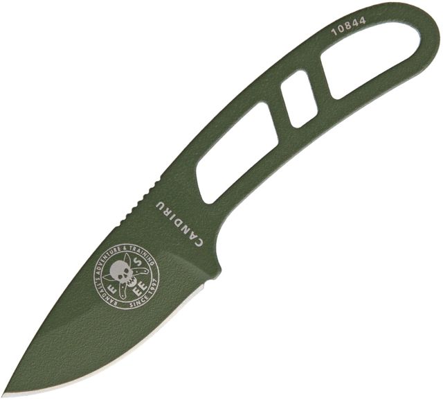 Esee Candiru Fixed Blade Knife w/Kit2inDrop PointOD Green1095 Carbon SteelSkeletonized Handle - Esee