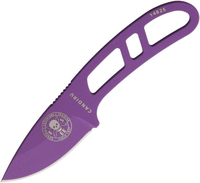 Esee Candiru Neck Knife Purple Fixed Blade Knife 2in 1095 Carbon Steel Standard Edge Purple Handle - Esee