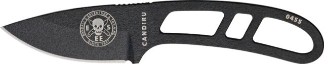 Esee Candiru Series Black Fixed Blade Knife 2in Black Carbon/Powder Coat Stainless Skeletonized Handle ES - Esee