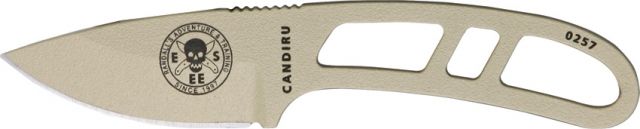 Esee Candiru Series Tan Fixed Blade Knife 2in Desert Tan Carbon/Powder Coat Stainless Skeletonized Handle ES - Esee
