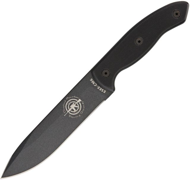 Esee CM6 Combat Tactical Fixed Blade Knife 5.75in 1095 Carbon Steel Black G10 Handle - Esee