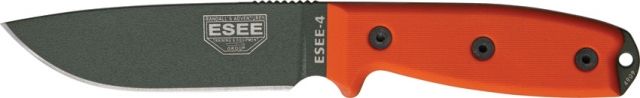 Esee Mdl 4 Plain Edge Fxd Knife 4.5in OD Green Steel Orange G10 Hdl RC4POD - Esee