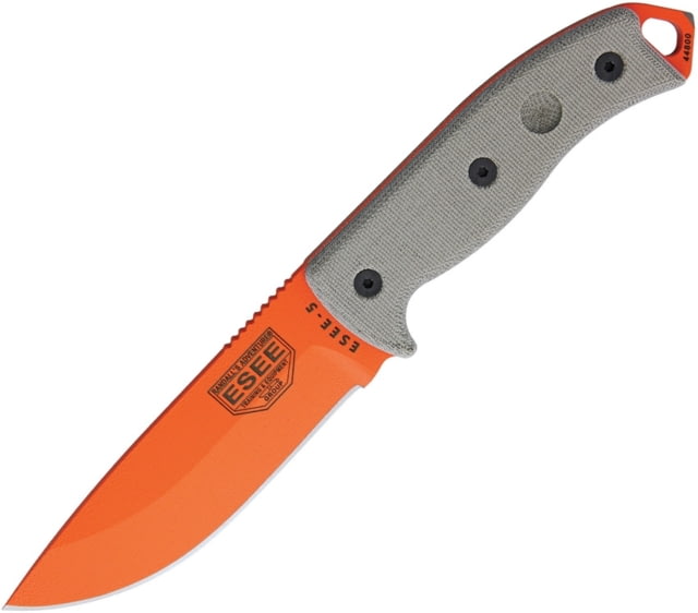 Esee Model 5 Fixed Blade Knife Sheath 5.25in Orange Stainless OD Green Canvas Micarta Handle ES5POG - Esee
