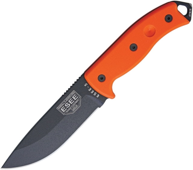 Esee Model 5 Fixed Knife Sheath 5.25in Black Carbon/Powder Coat Stainless Orange G10 Handle ES5POR - Esee