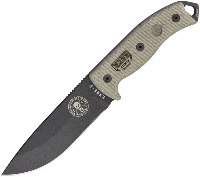 Esee Model 5 Tactical Fixed Blade Knife 5.25in 1095 Carbon Steel Canvas Micarta Handle - Esee